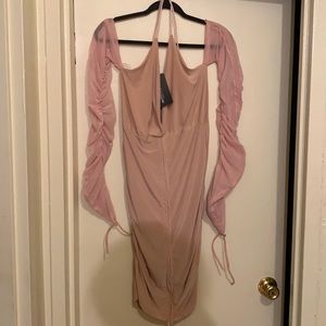 Off the shoulder silk dress